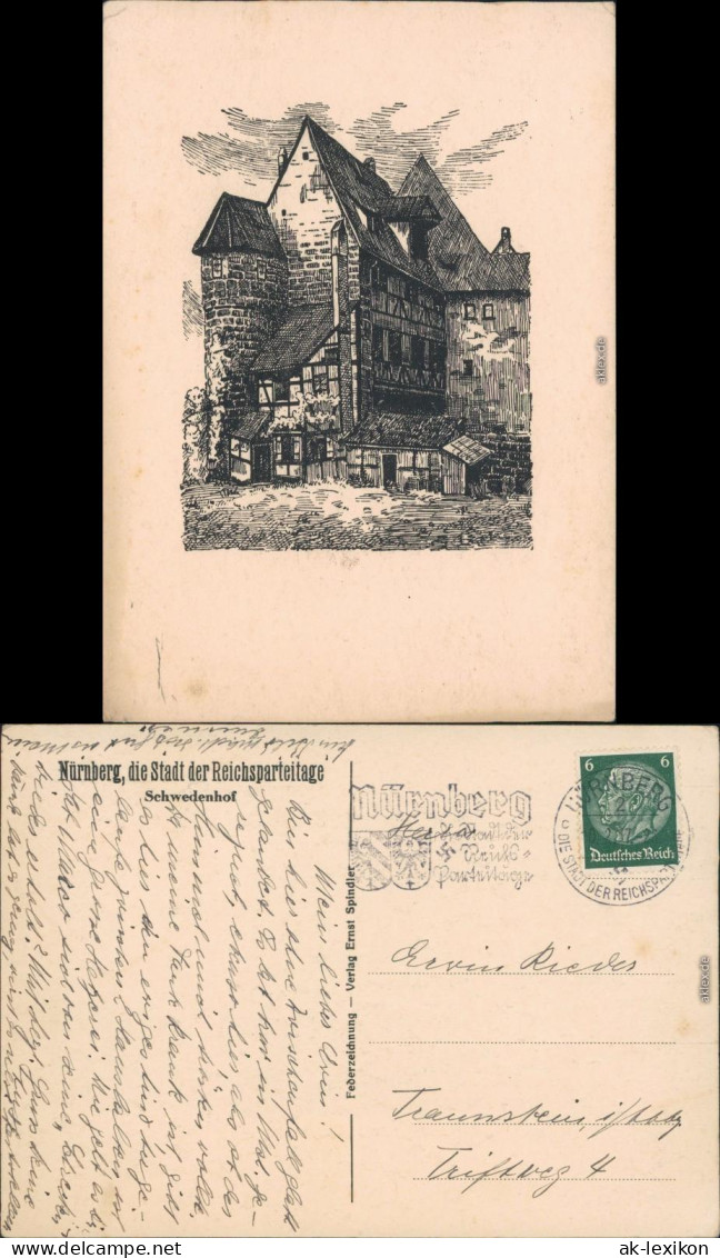 Ansichtskarte Nürnberg Künstlerkarte: Schwedenhof Auf Der Burg 1937 - Nuernberg