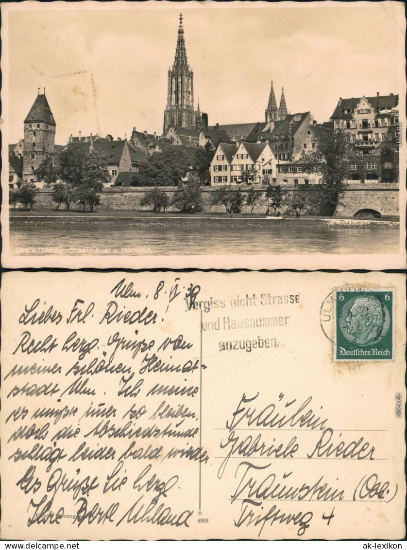 Ansichtskarte Ulm A. D. Donau Ulmer Münster 1939 - Ulm