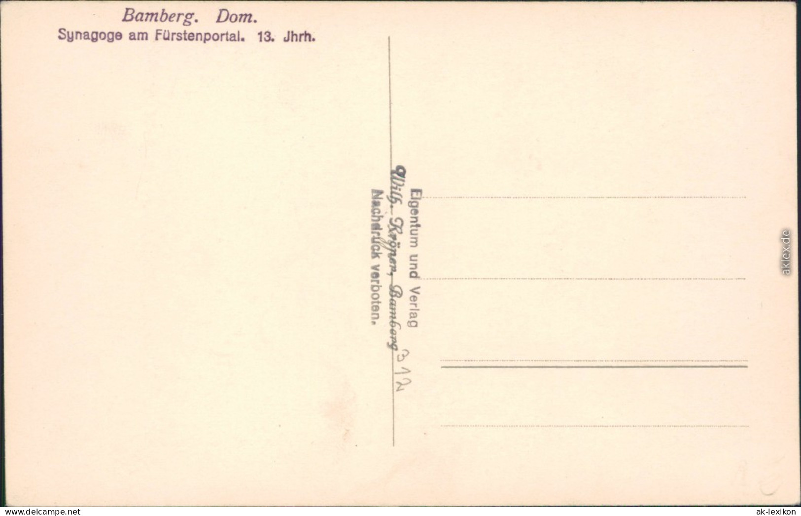 Ansichtskarte Bamberg Dom - Synagoge Am Fürstenportal 1930 - Bamberg