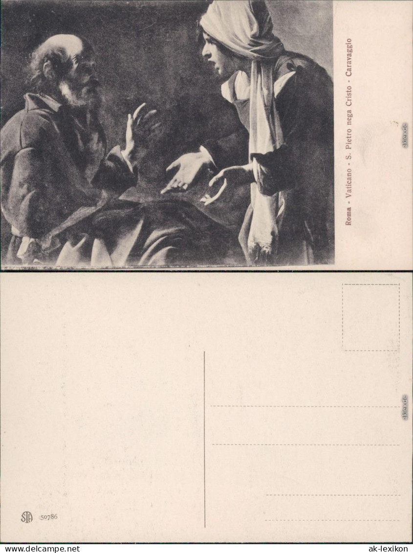 Vatikanstadt Rom Künstlerkarte: S. Pietro Nega Cristo - Caravaggio 1925 - Vatican