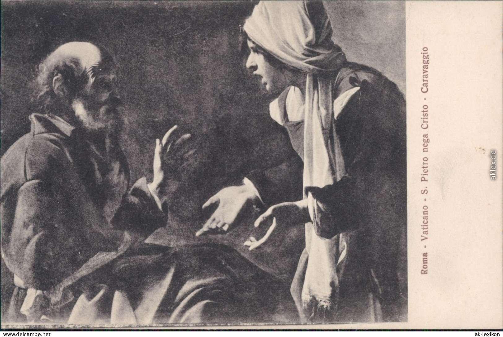 Vatikanstadt Rom Künstlerkarte: S. Pietro Nega Cristo - Caravaggio 1925 - Vaticano