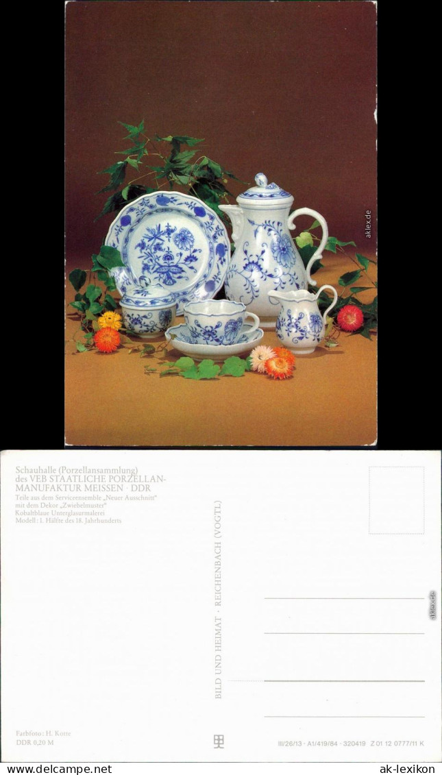 Ansichtskarte Porzellan-Manufaktur Teile  Serviceensemble  T Zwiebelmuster 1984 - Unclassified