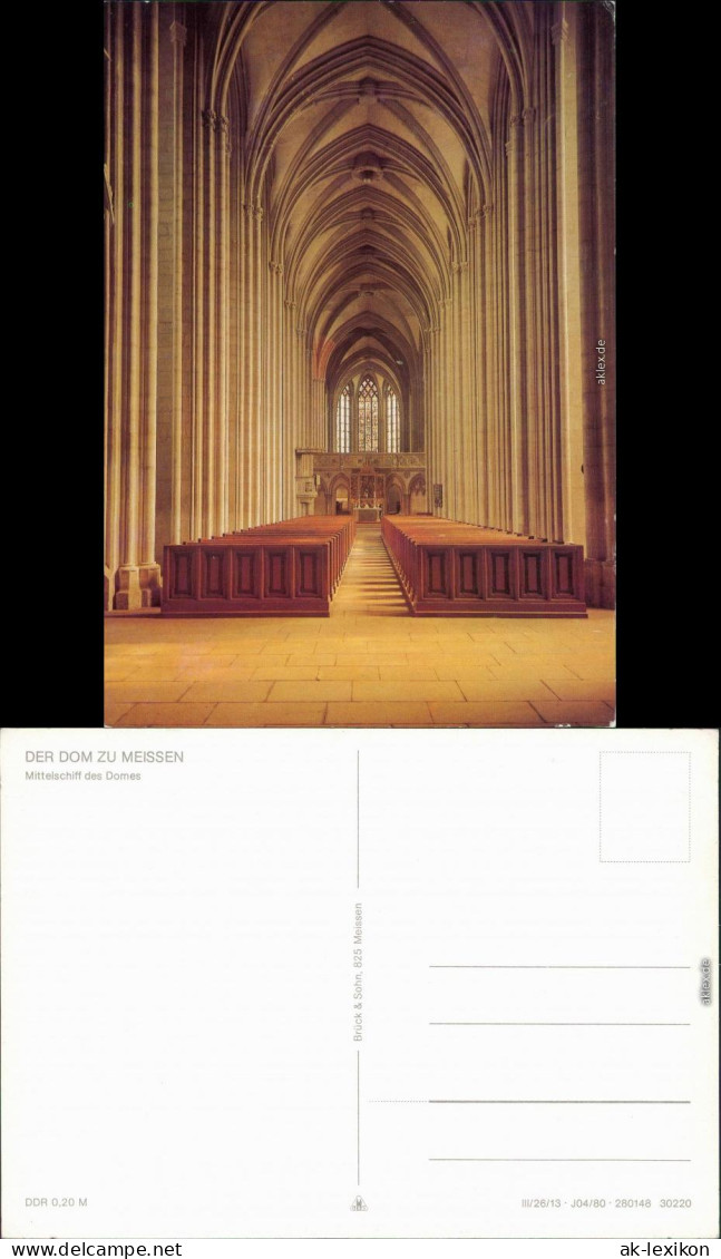 Ansichtskarte Meißen Dom: Mittelschiff 1980 - Meissen