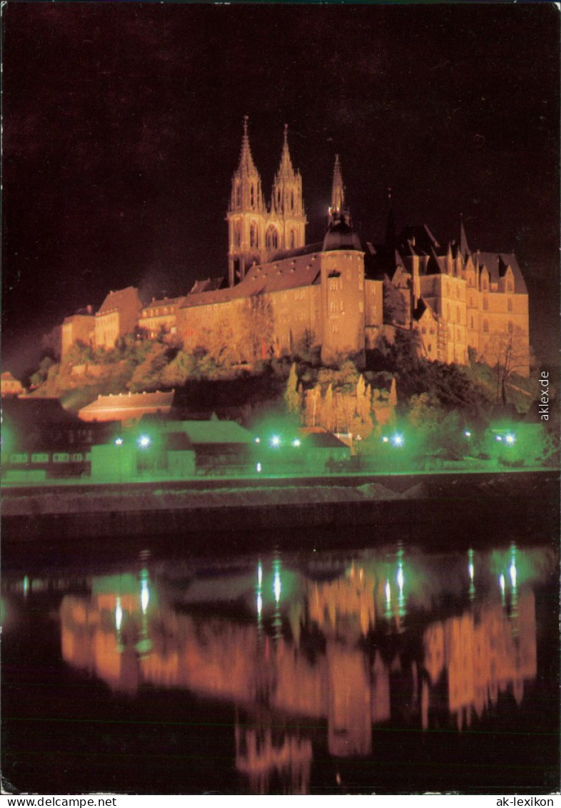 Ansichtskarte Meißen Schloss Albrechtsburg Und Dom, Elbansicht Bei Nacht 1979 - Meissen