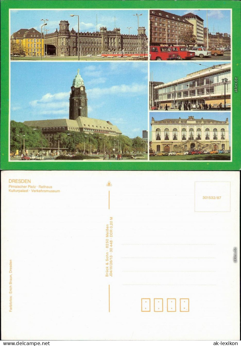 Altstadt Dresden Pirnaischer Platz, Rathaus, Kulturpalast, Verkehrsmuseum 1987 - Dresden