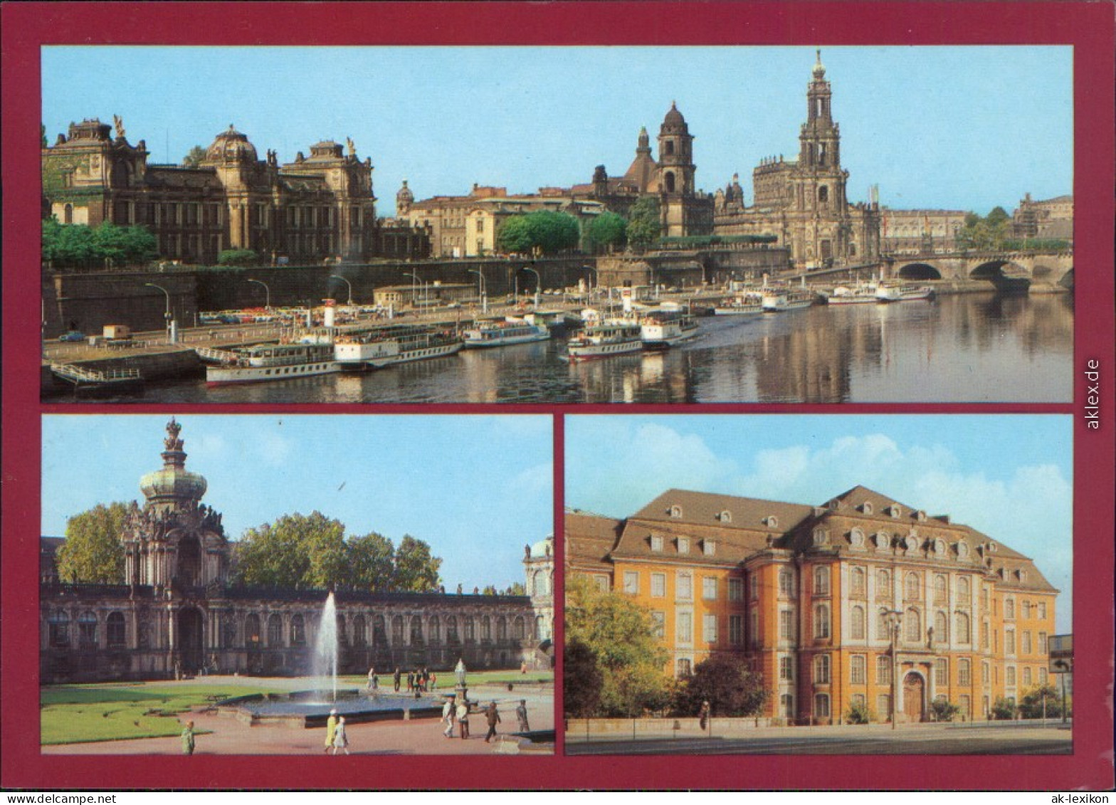 Dresden Terrassenufer Mit Anlegestelle Der Weißen Flotte,   Des Zwingers 1984 - Dresden