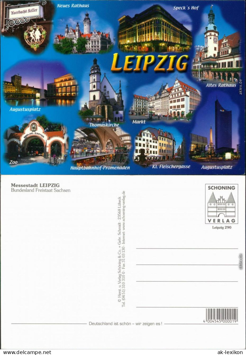 Leipzig Neues Rathaus, Speck's Hof, Augustusplatz, Thomaskirche  2004 - Leipzig
