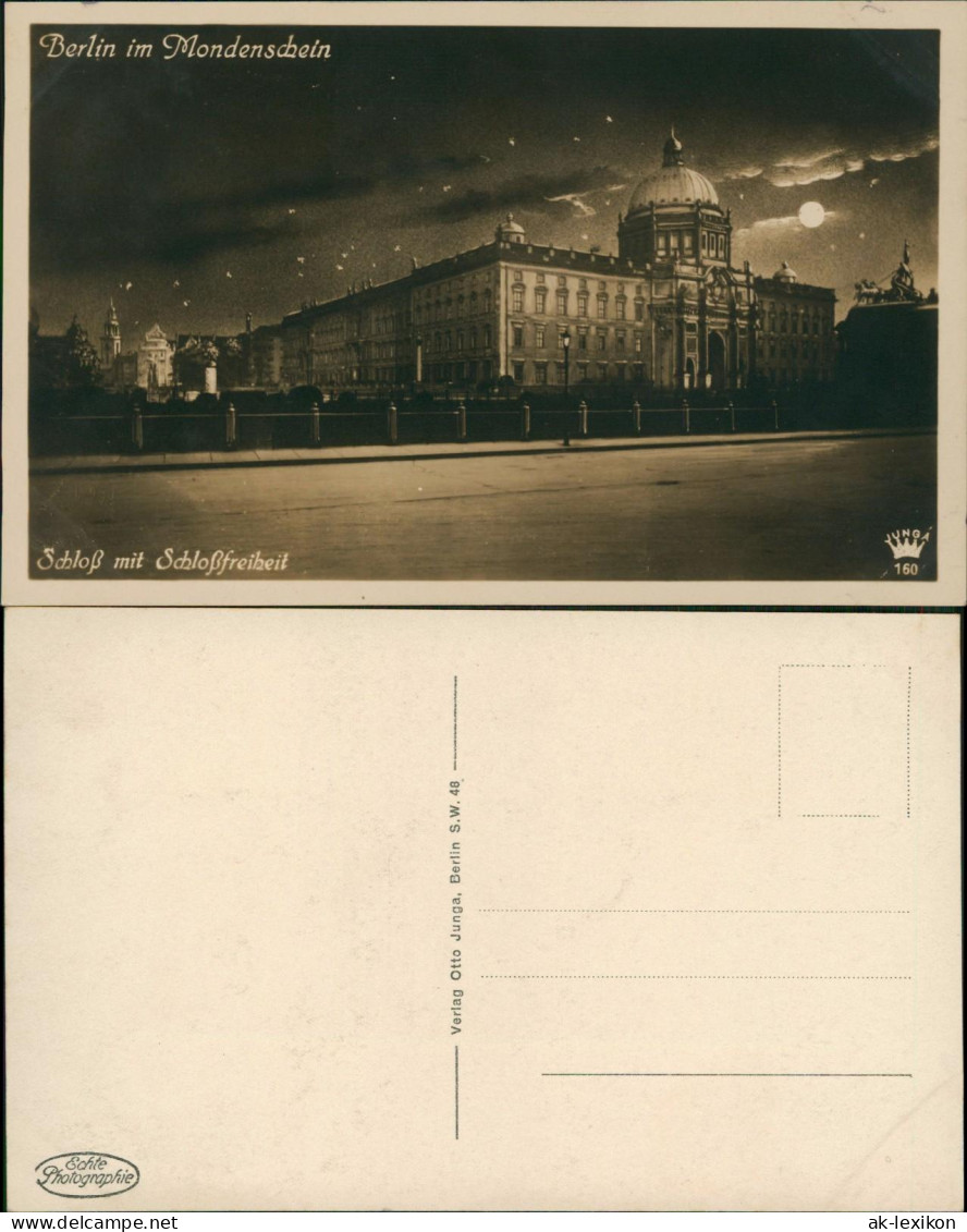 Ansichtskarte Mitte-Berlin Schloß Mit Schloßfreiheit Bei Mondenschein 1928 - Mitte