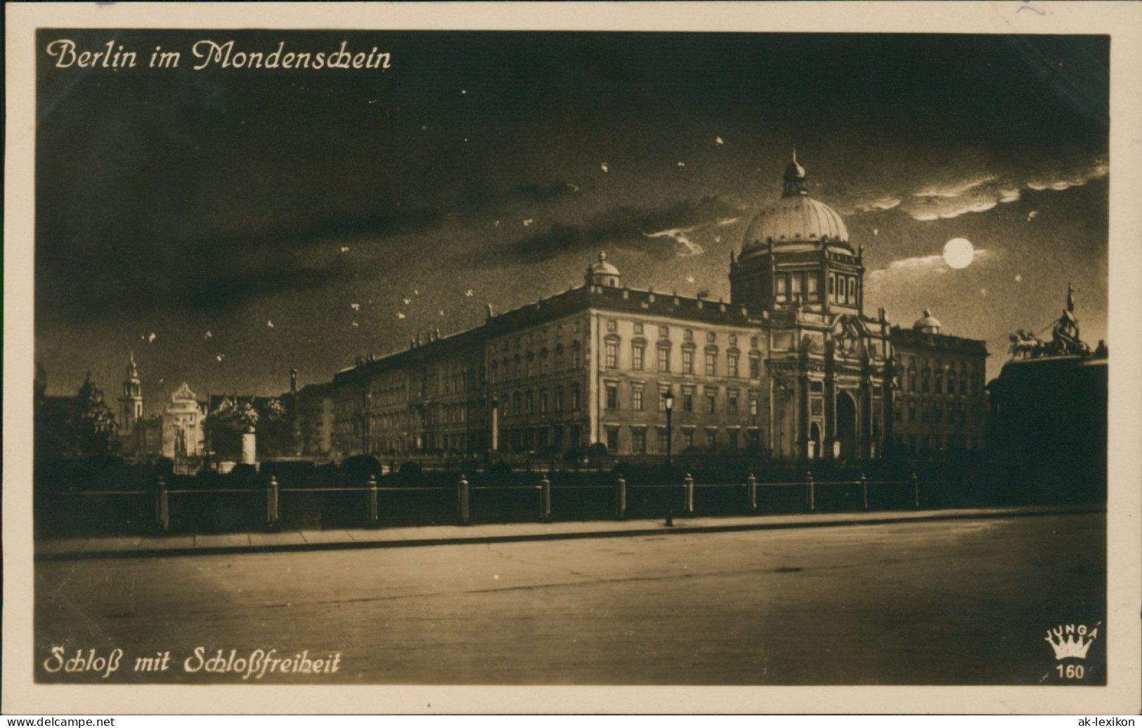 Ansichtskarte Mitte-Berlin Schloß Mit Schloßfreiheit Bei Mondenschein 1928 - Mitte