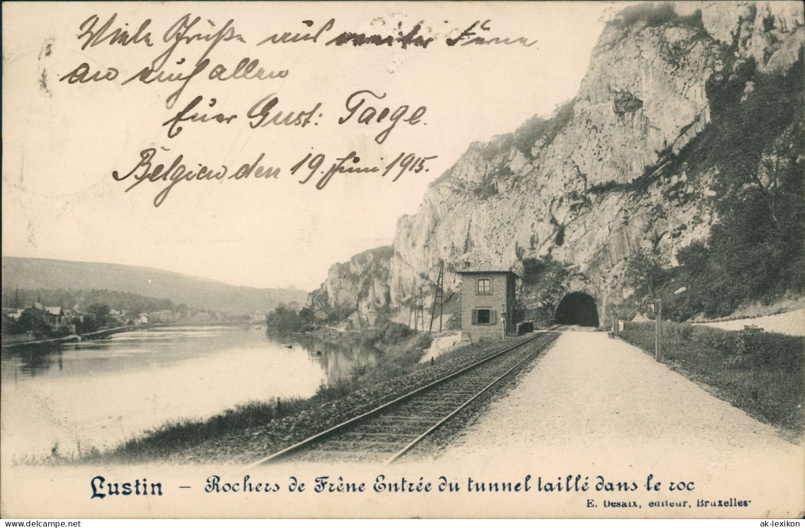 Lustin-Profondeville Rochers De Frêne Entrée Du Tunnel Laillé Dans Le Roc 1915 - Sonstige & Ohne Zuordnung