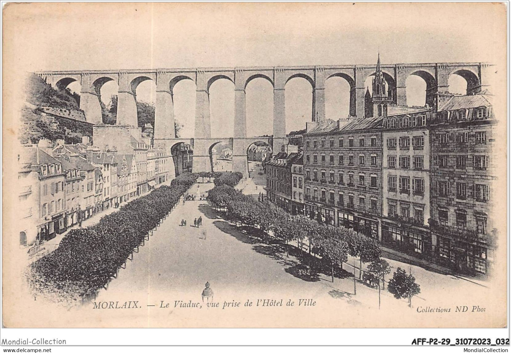 AFFP2-29-0098 - MORLAIX - Le Viaduc - Vue Prise De L'hôtel De Ville  - Morlaix