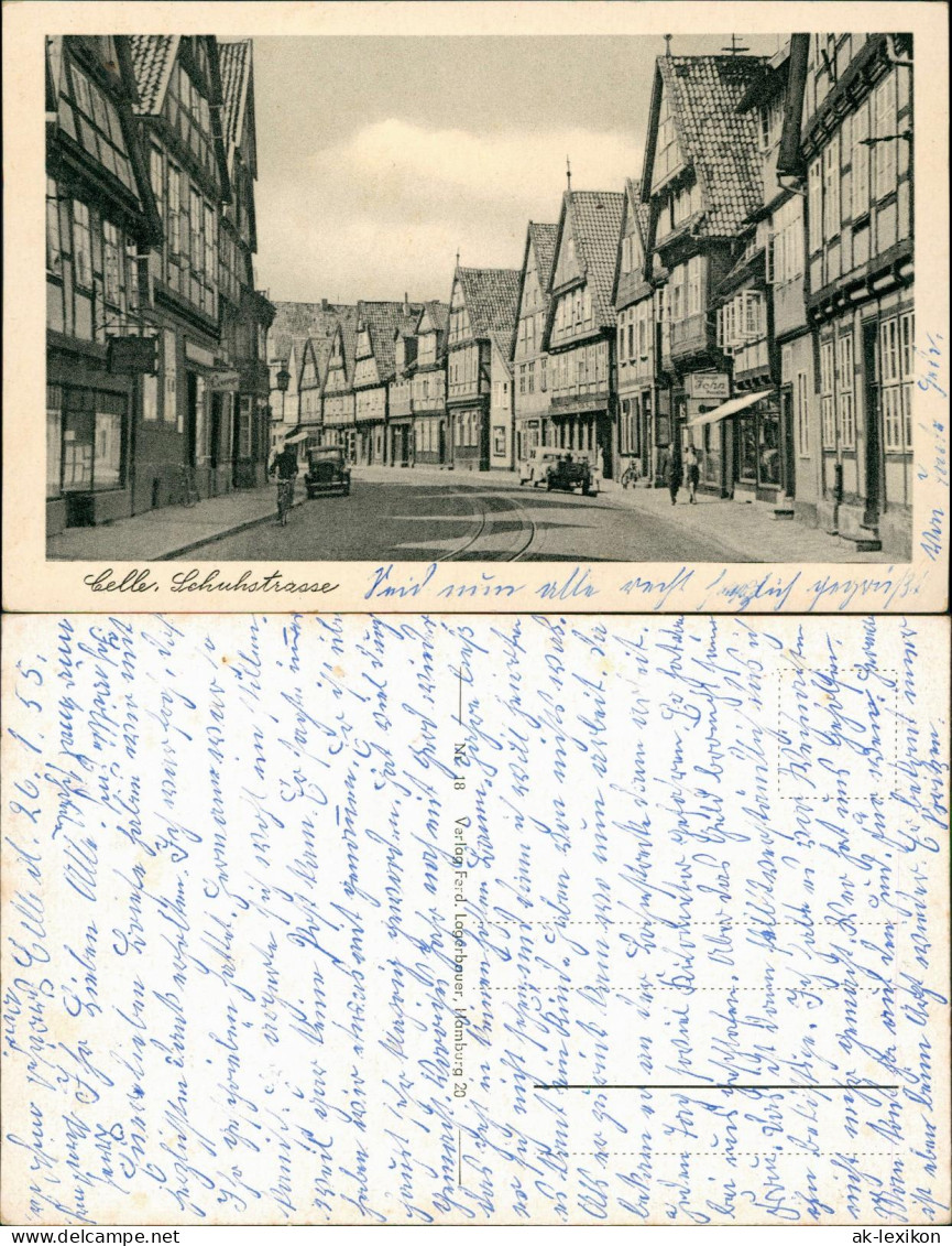 Ansichtskarte Celle Schuhstraße - Geschäfte 1959 - Celle
