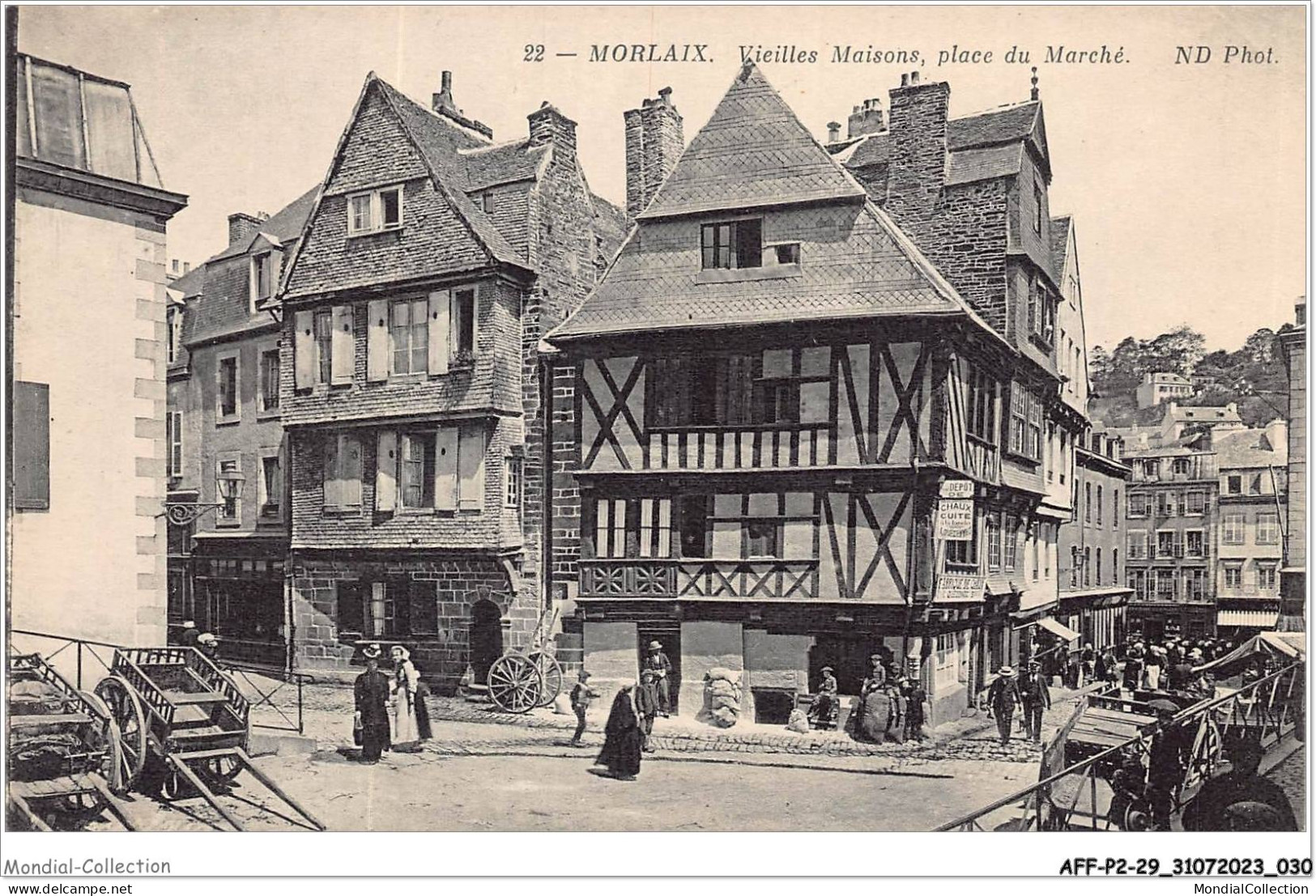 AFFP2-29-0097 - MORLAIX - Vieilles Maisons - Place Du Marché  - Morlaix