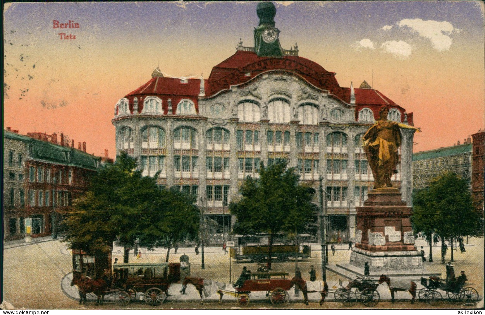 Ansichtskarte Mitte-Berlin Alexanderplatz Kaufhaus Tietz - Kutschen 1926 - Mitte