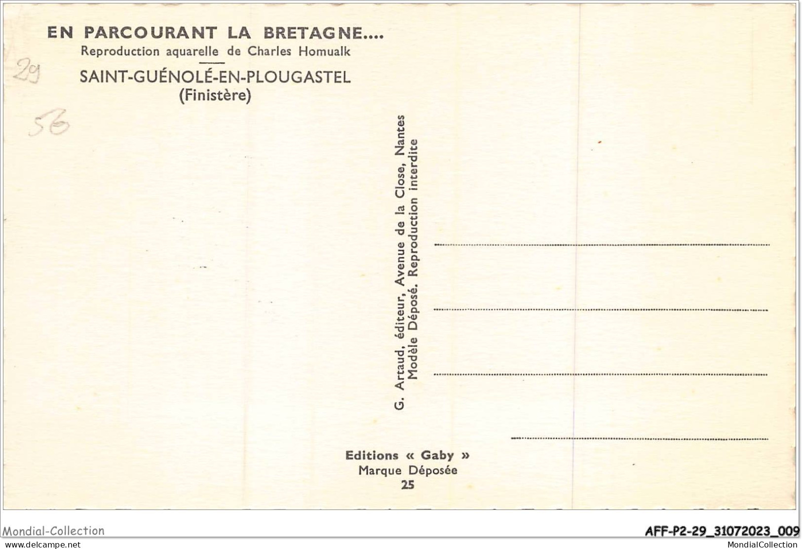 AFFP2-29-0086 - SAINT-GUENOLE-EN-PLOUGASTEL  - Plougastel-Daoulas