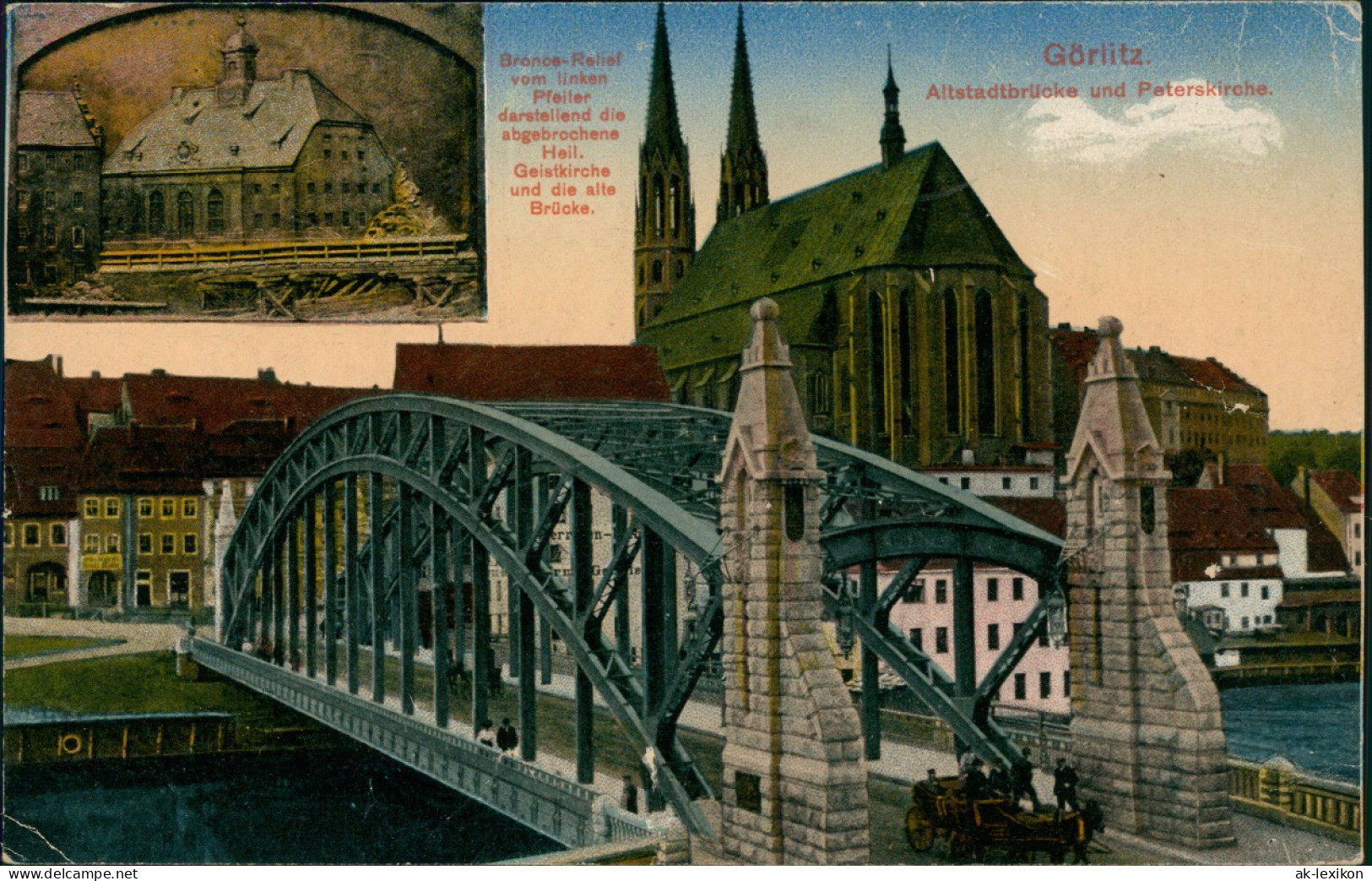 Görlitz Zgorzelec Altstadtbrücke Relief Brückenpfeiler 2 Bild 1927 - Görlitz