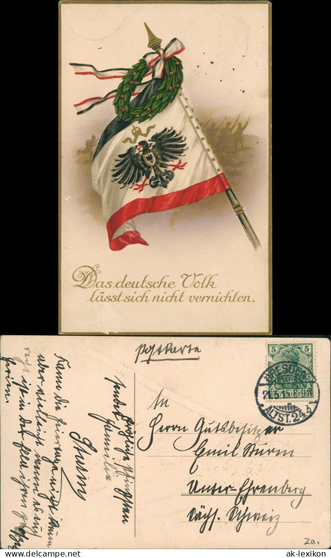 Patriotika   Das Deutsche Volk Lässt Sich Nicht Vernichten. 1915 Prägekarte - Zonder Classificatie