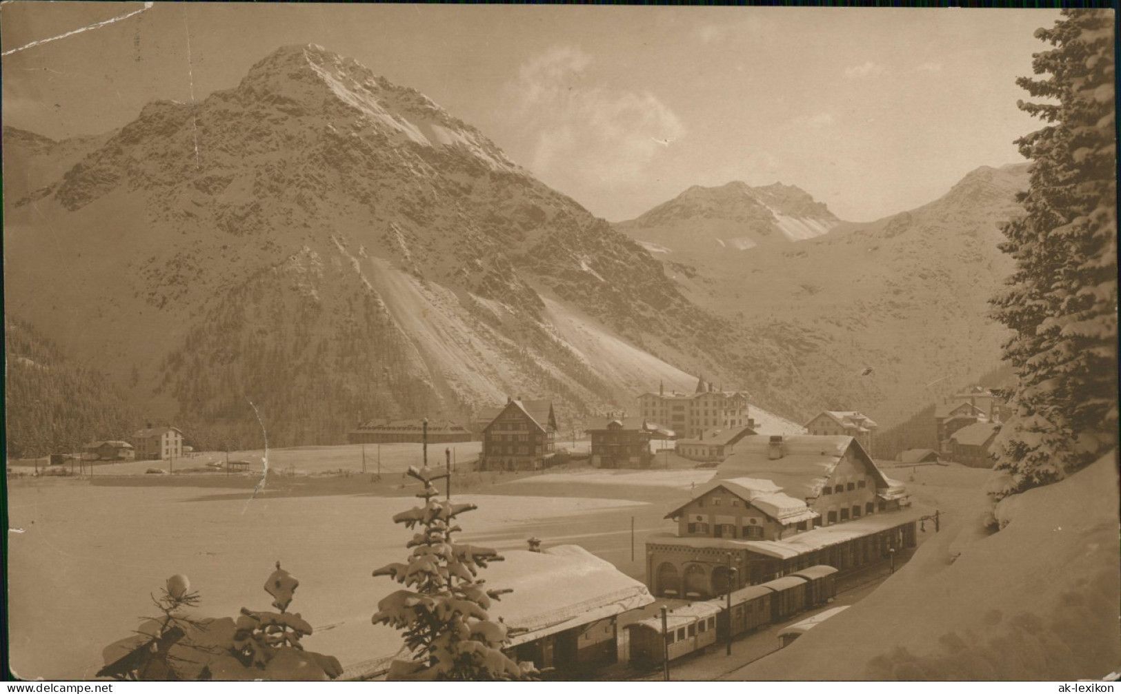 Ansichtskarte Arosa Bahnhof Im Winter 1918 - Autres & Non Classés