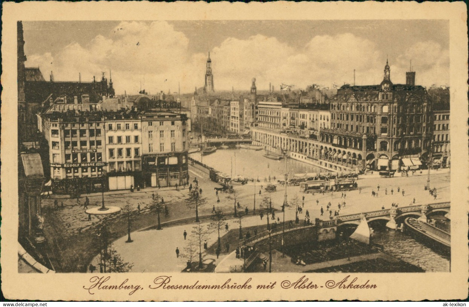 Ansichtskarte Hamburg Reesendammbrücke Mit Alster-Arkaden 1917 - Other & Unclassified