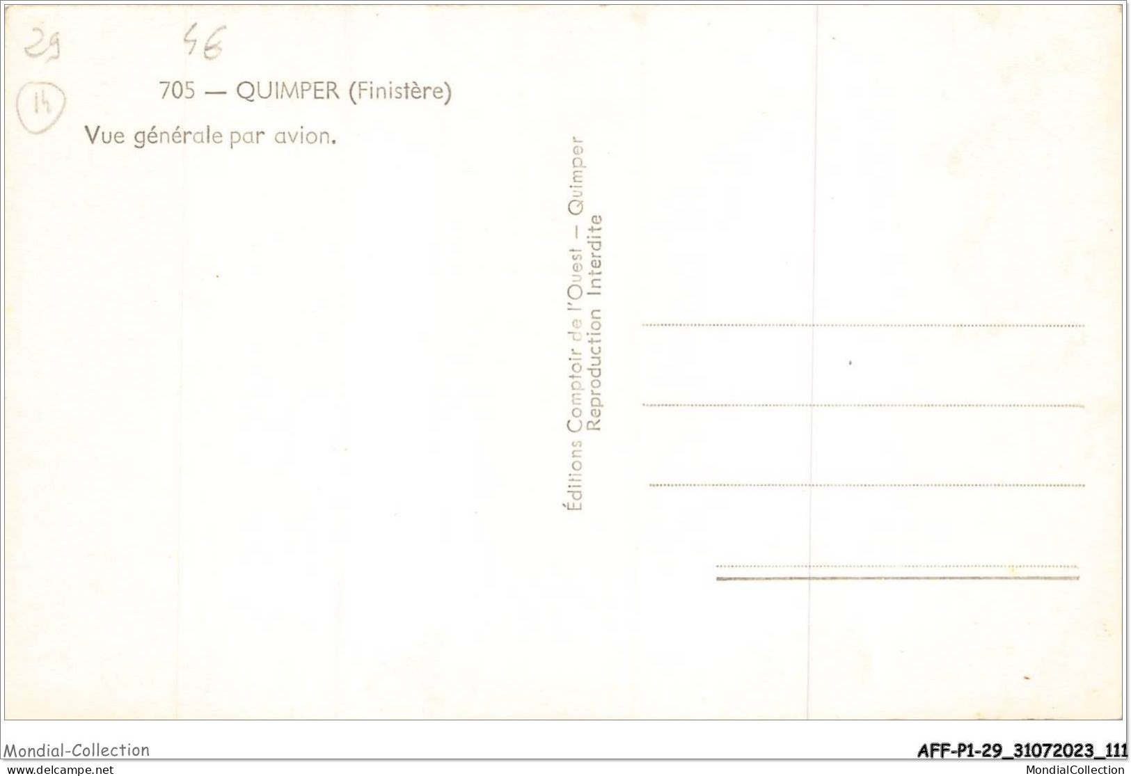 AFFP1-29-0056 - QUIMPER - Vue Générale Par Avion  - Quimper