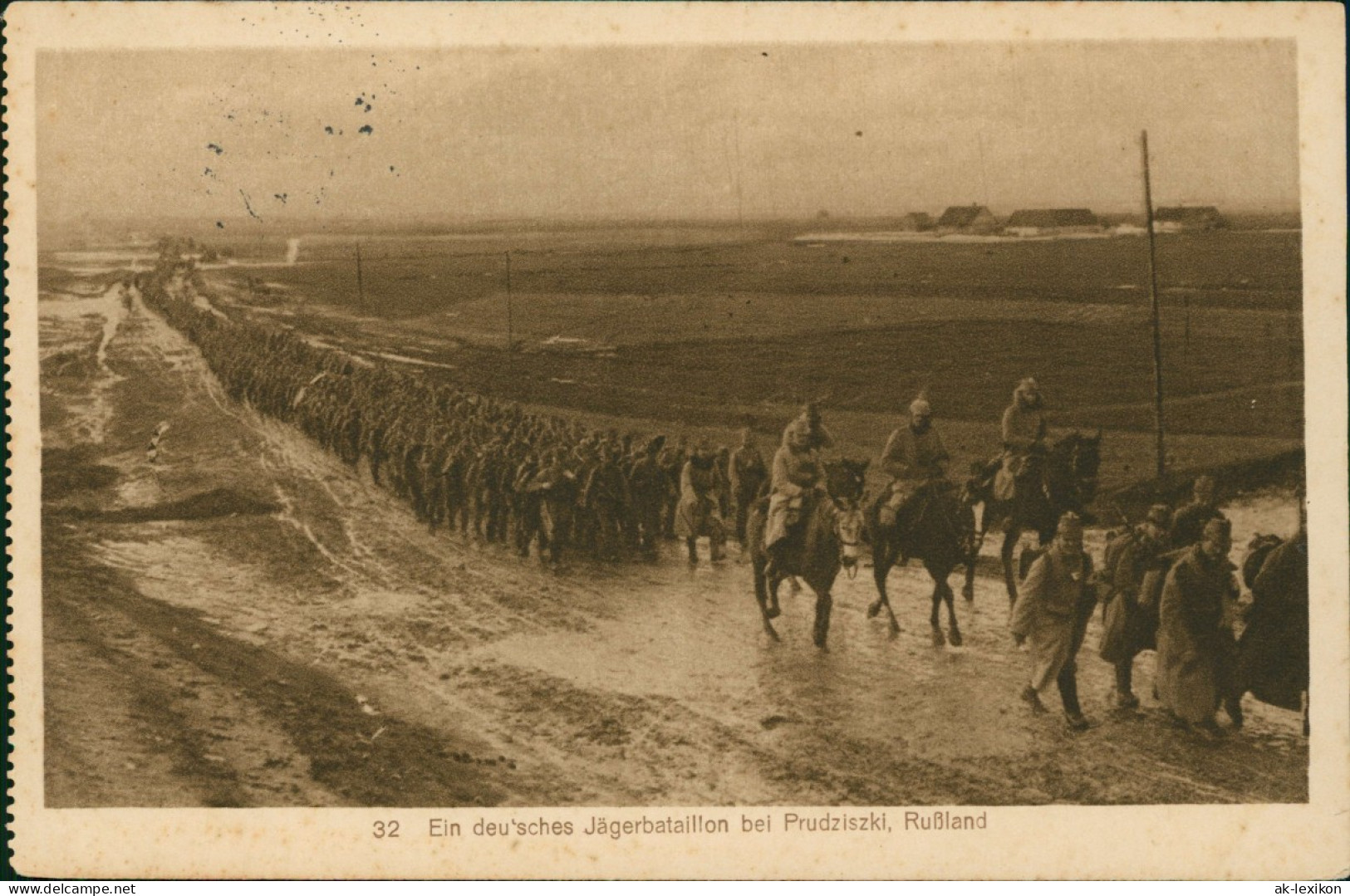 Deutsches Jägerbataillon Bei Prudziszki, Rußland 1916  Gel. Feldpoststempel - War 1914-18