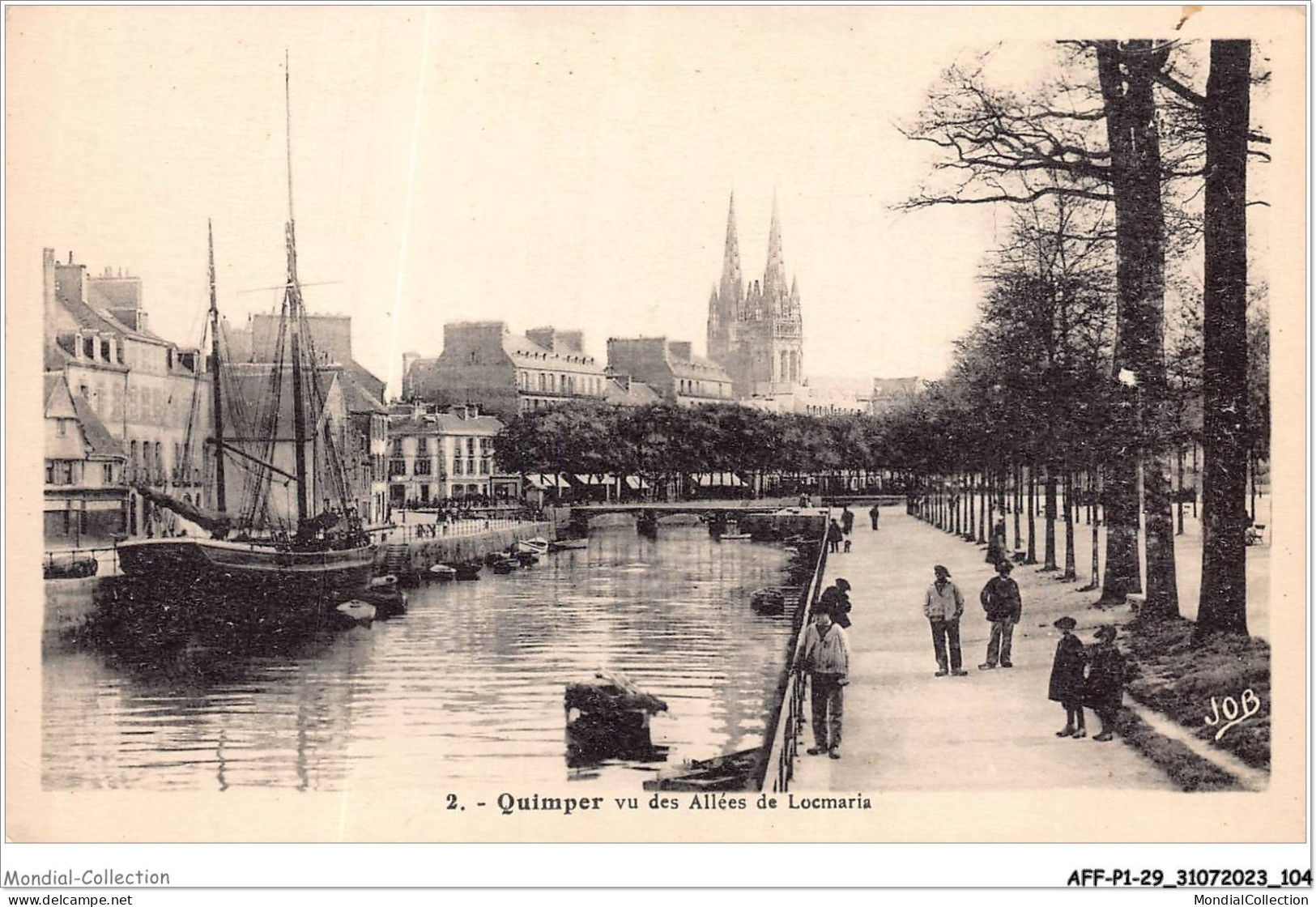 AFFP1-29-0053 - QUIMPER Vu Des Allées De Locmaria  - Quimper