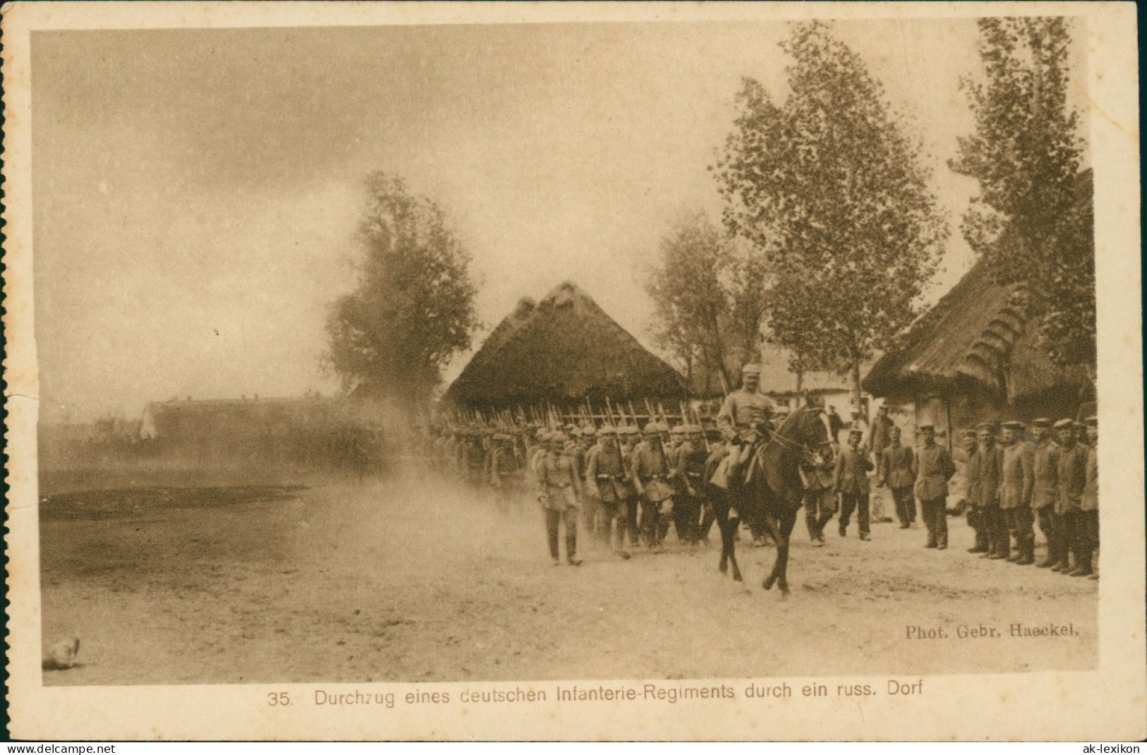 Ansichtskarte  Durchzug Eines Deutschen Infanterie-Regiments Rußland 1916 - Guerre 1914-18