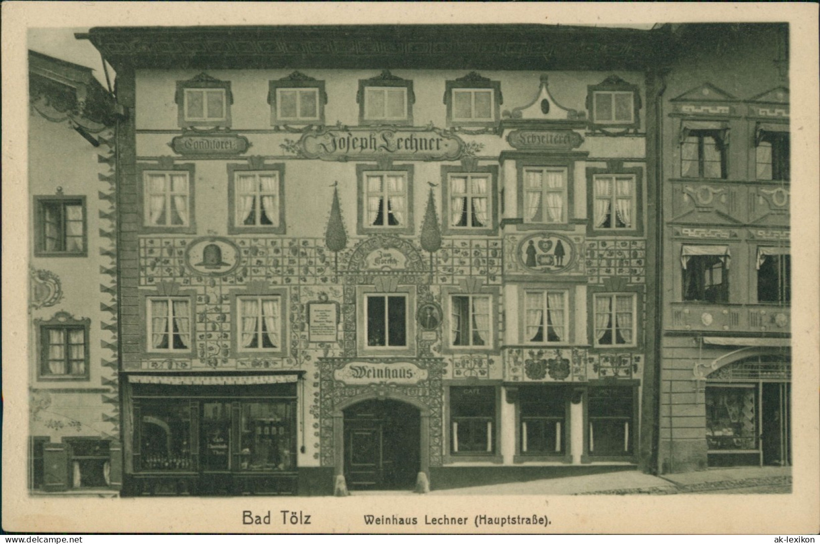 Ansichtskarte Bad Tölz Weinhaus Lechner Hauptstraße 1910 - Bad Toelz