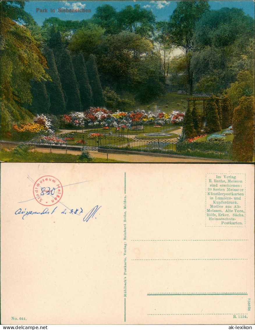Ansichtskarte Meißen Schloßpark - Garten 1913 - Meissen