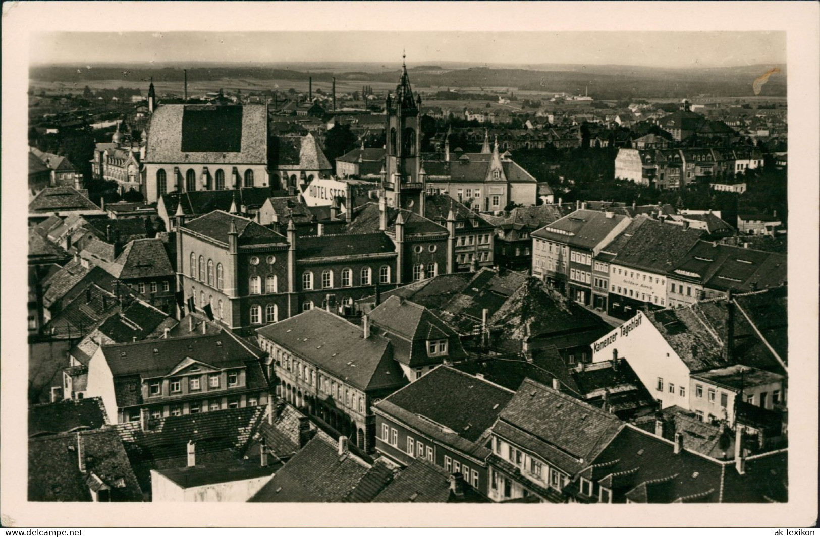 Ansichtskarte Kamenz Kamjenc Blick über Die Stadt 1940  Gel. Feldpost WK2 - Kamenz