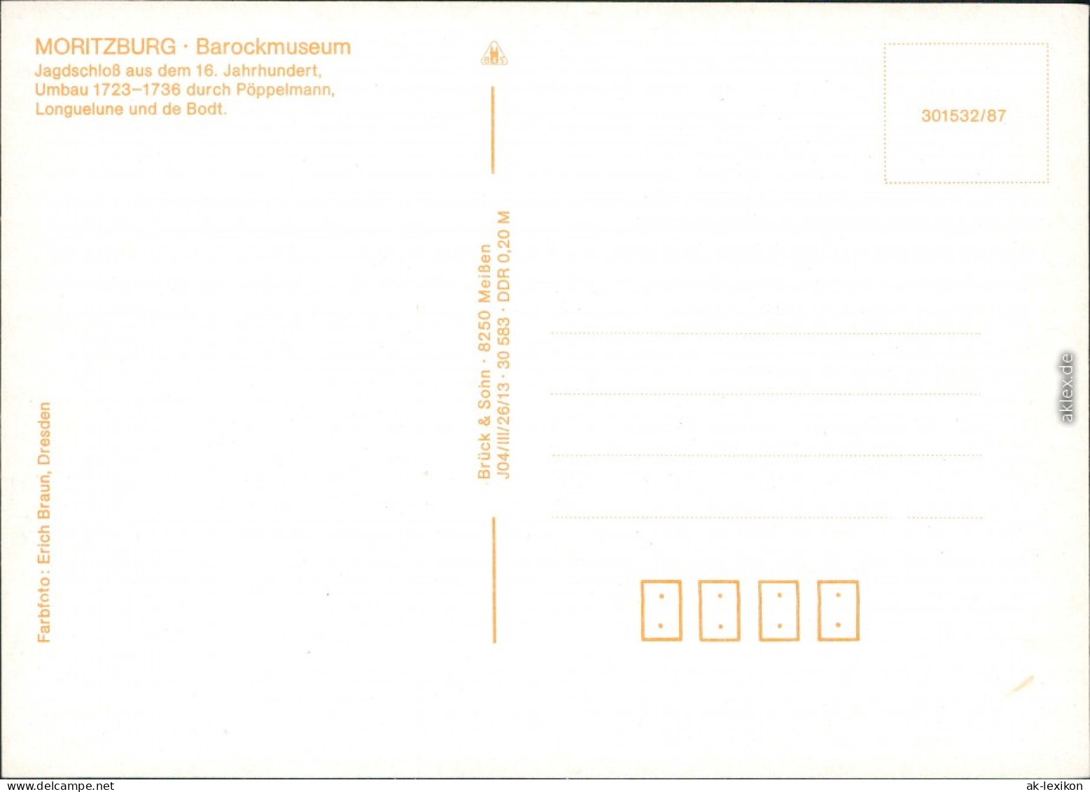 Ansichtskarte Moritzburg Barockmuseum Und Kgl. Jagdschloss 1987 - Moritzburg