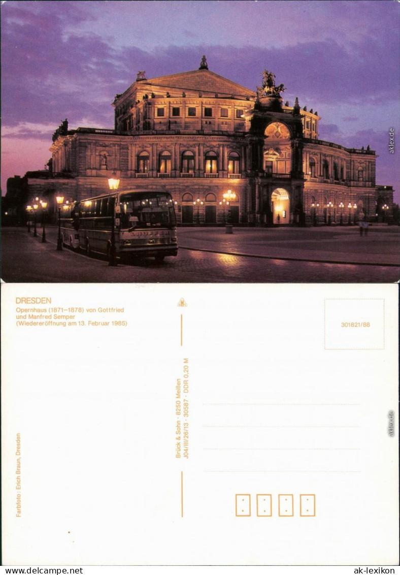 Ansichtskarte Innere Altstadt-Dresden Semperoper 1988 - Dresden