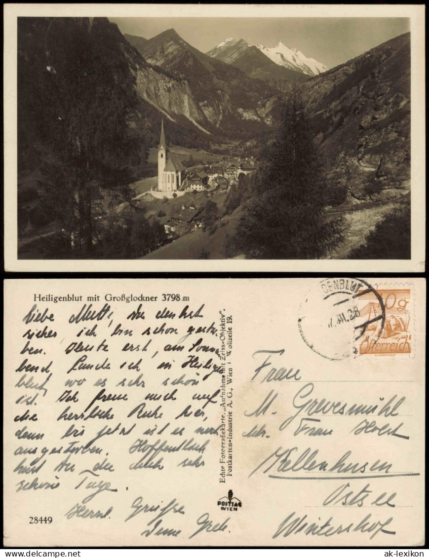 Ansichtskarte Heiligenblut Am Großglockner Mit Großglockner 3798 M 1928 - Other & Unclassified