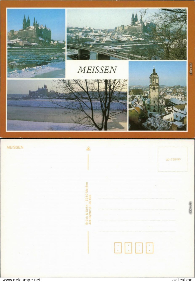 Ansichtskarte Meißen Burg Und Dom, Elbansicht, Panorama-Ansicht, Kirche 1990 - Meissen