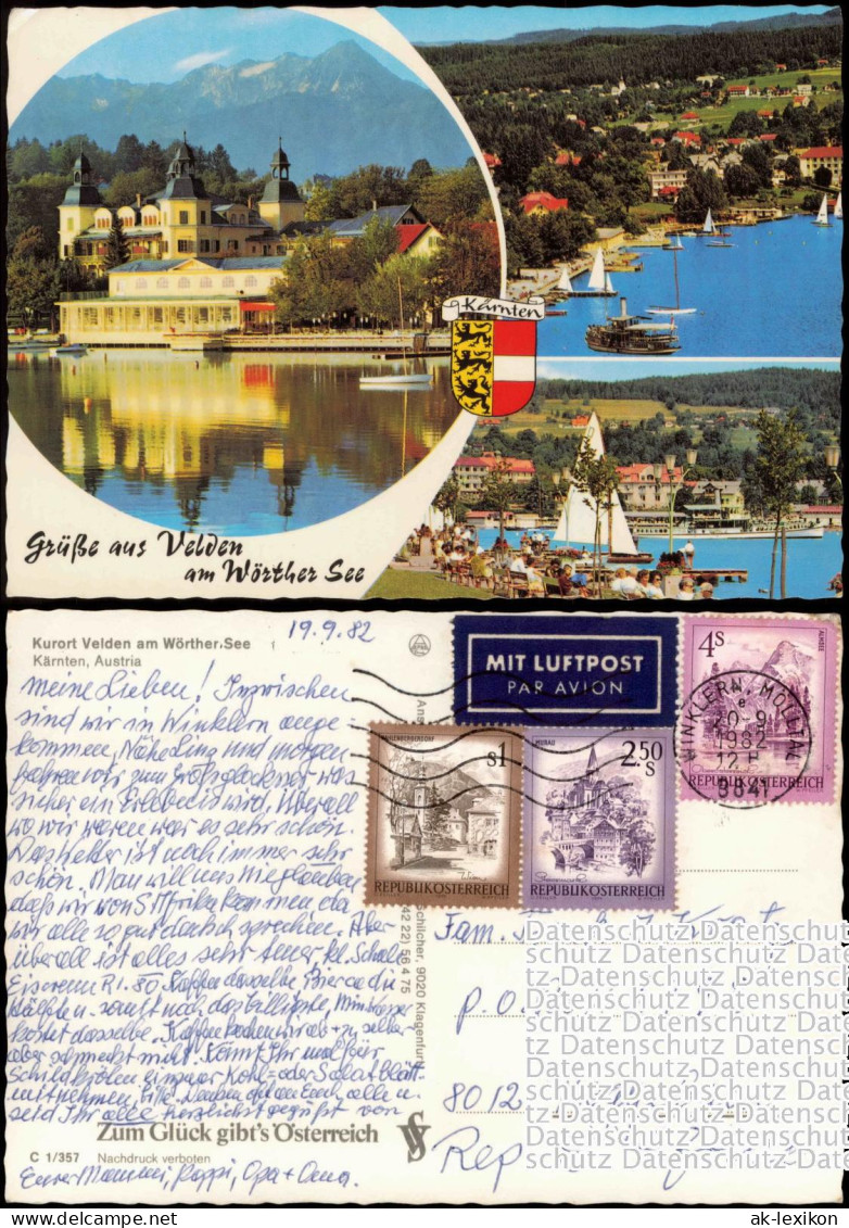 Velden Am Wörther See Vrba Na Koroškem 3 Bild Hotel,  1982  Gel. AirMail - Autres & Non Classés