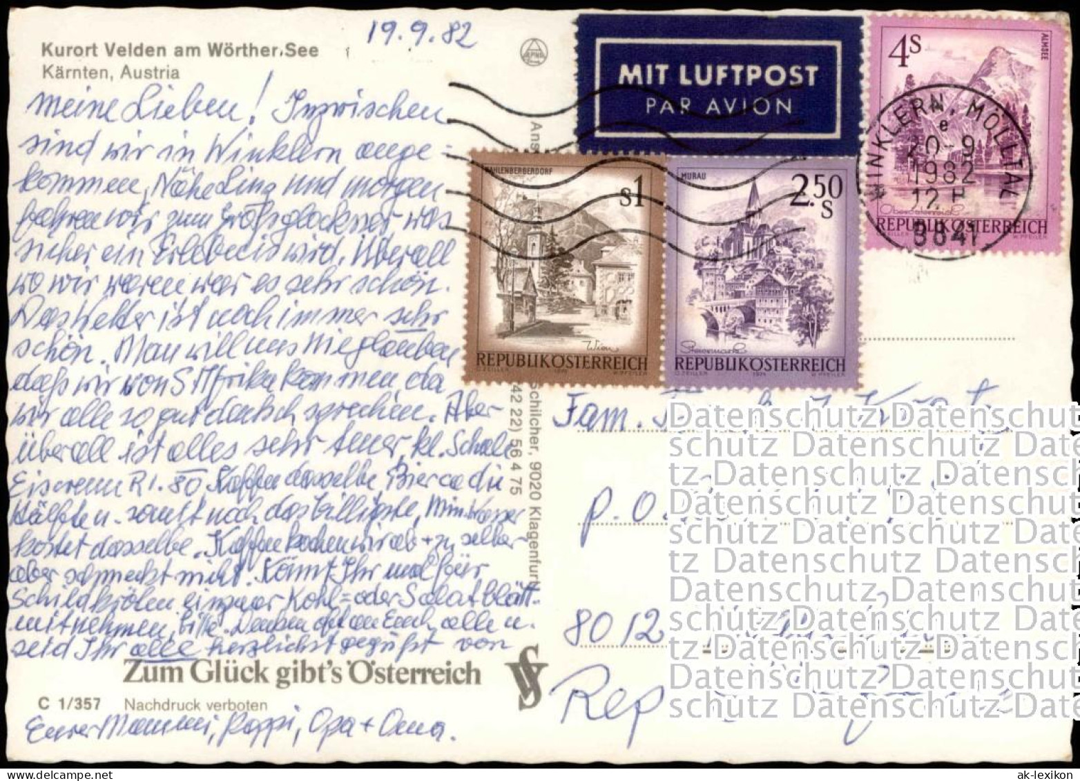 Velden Am Wörther See Vrba Na Koroškem 3 Bild Hotel,  1982  Gel. AirMail - Autres & Non Classés