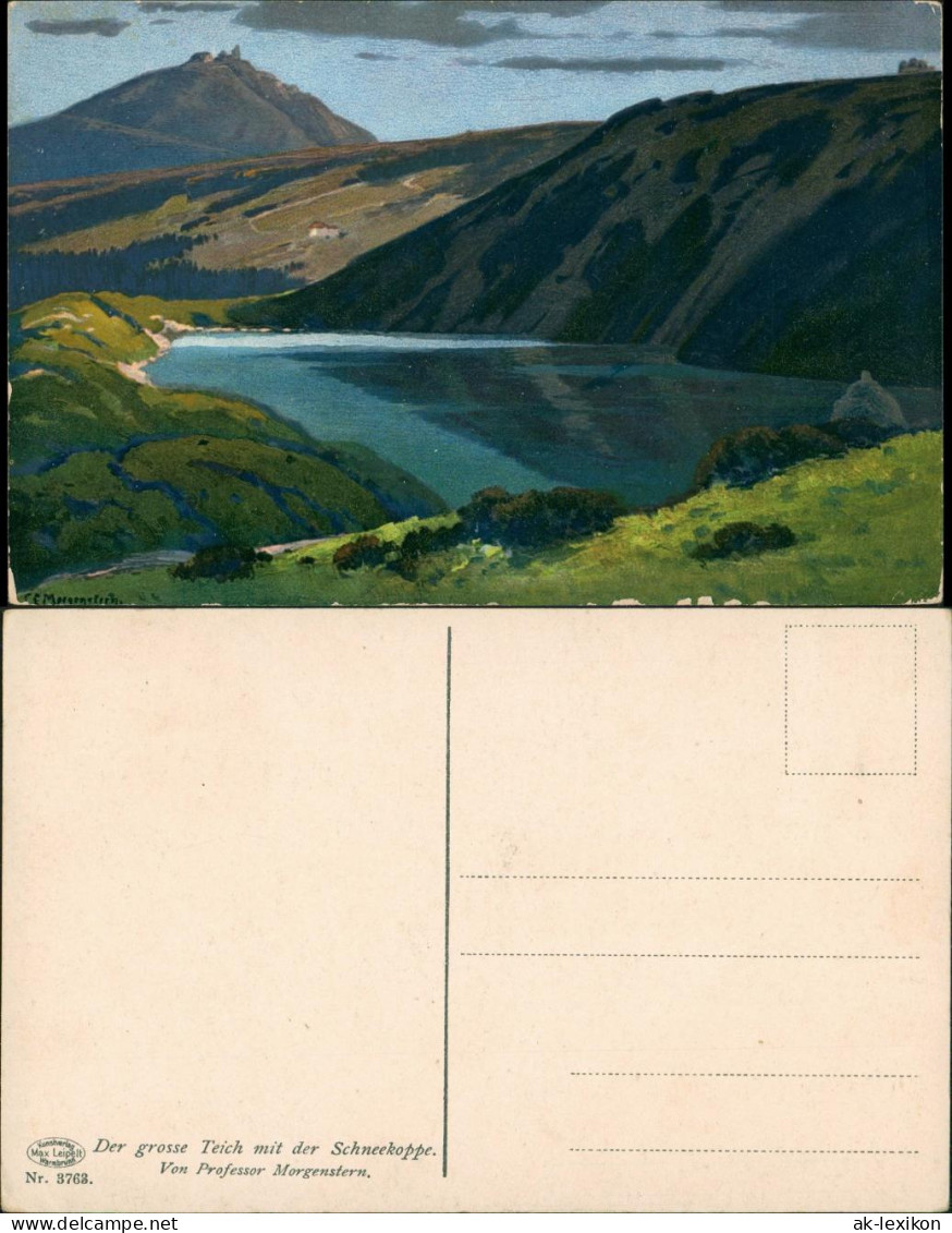 Krummhübel Karpacz Künstlerkarte - Der Große Teich Mit Der Schneekoppe  1916 - Schlesien