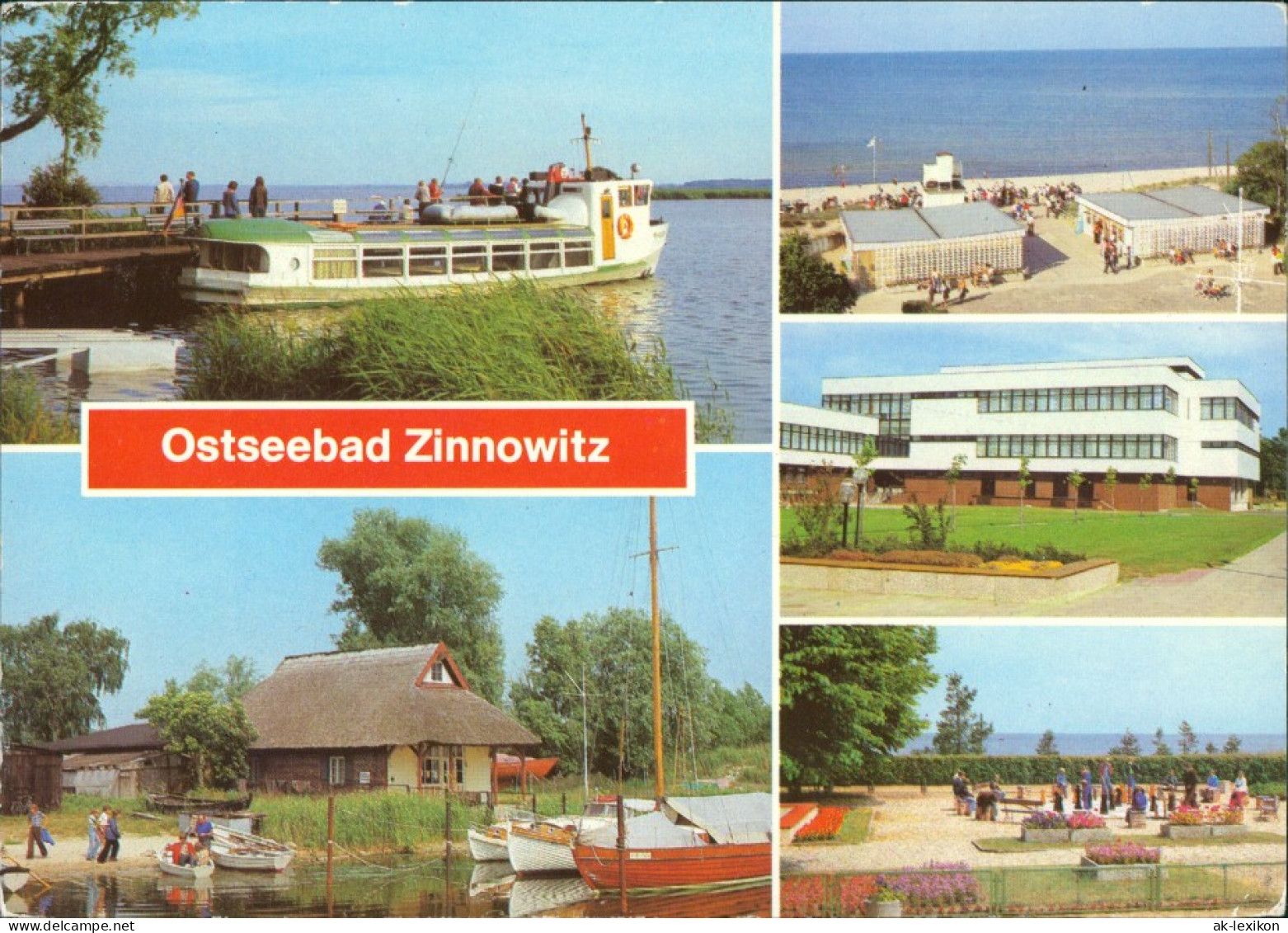 Zinnowitz Achterwasser, Bootshafen, Strandzugang  Minisportanlage 1981/1989 - Zinnowitz