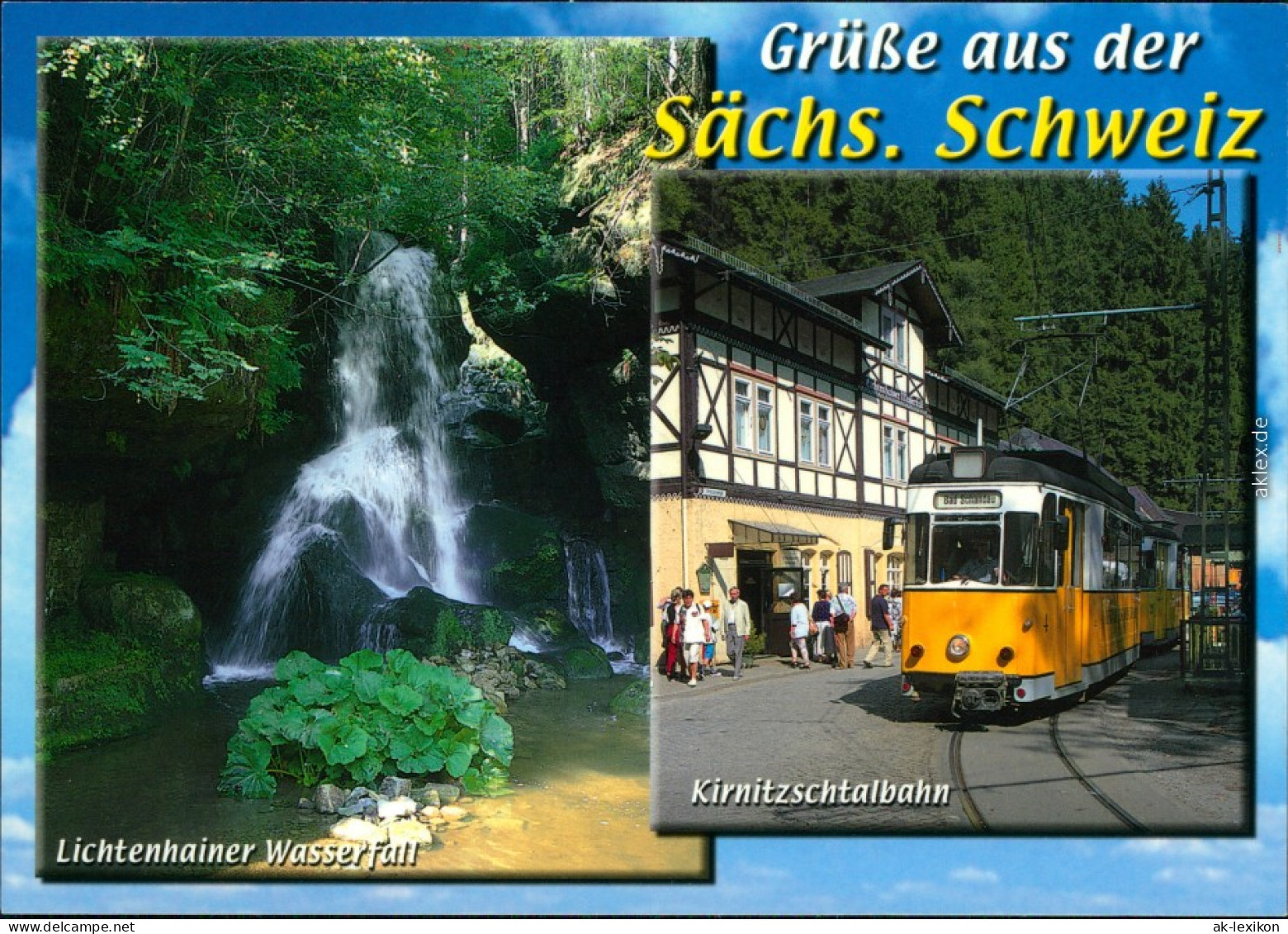 Ansichtskarte Lichtenhain Lichtenhainer Wasserfall, Kirnitzschtalbahn 1995 - Kirnitzschtal