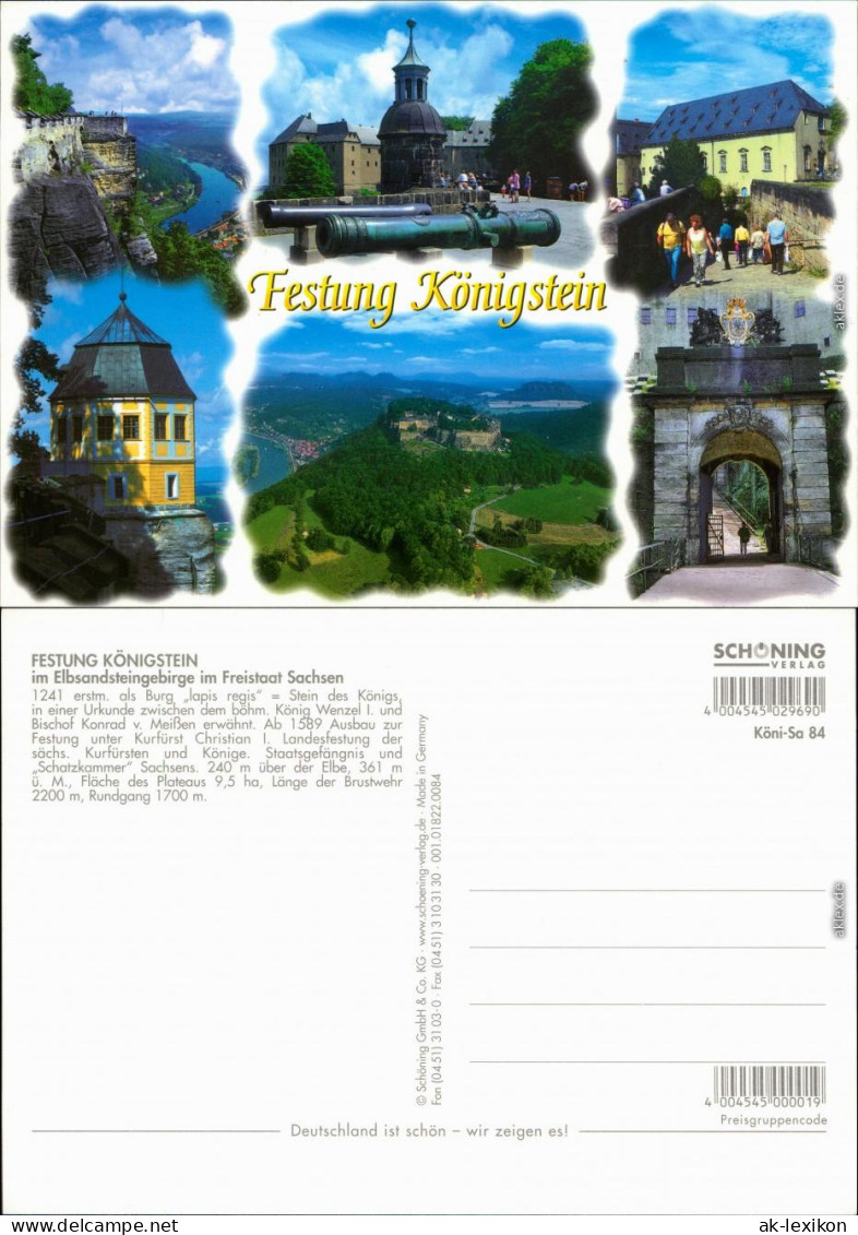 Ansichtskarte Königstein (Sächsische Schweiz) Festung Königstein 1995 - Koenigstein (Saechs. Schw.)