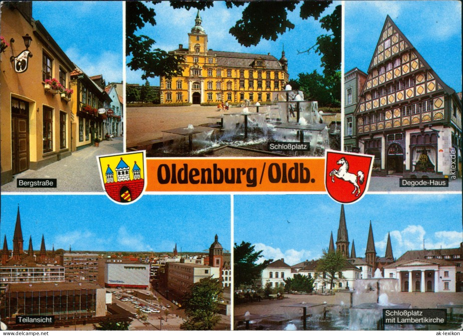 Oldenburg Bergstraße, Schloßplatz, Degode-Haus, Teilansicht, Schloßplatz 1995 - Oldenburg