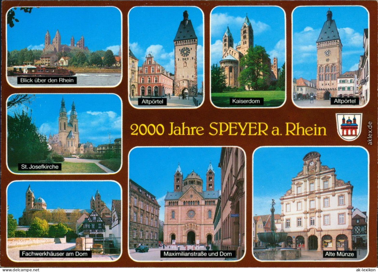 Speyer Altpörtel, Kaiserdom, St. Josefkirche, Fachwerkhäuser, Dom  1990 - Speyer