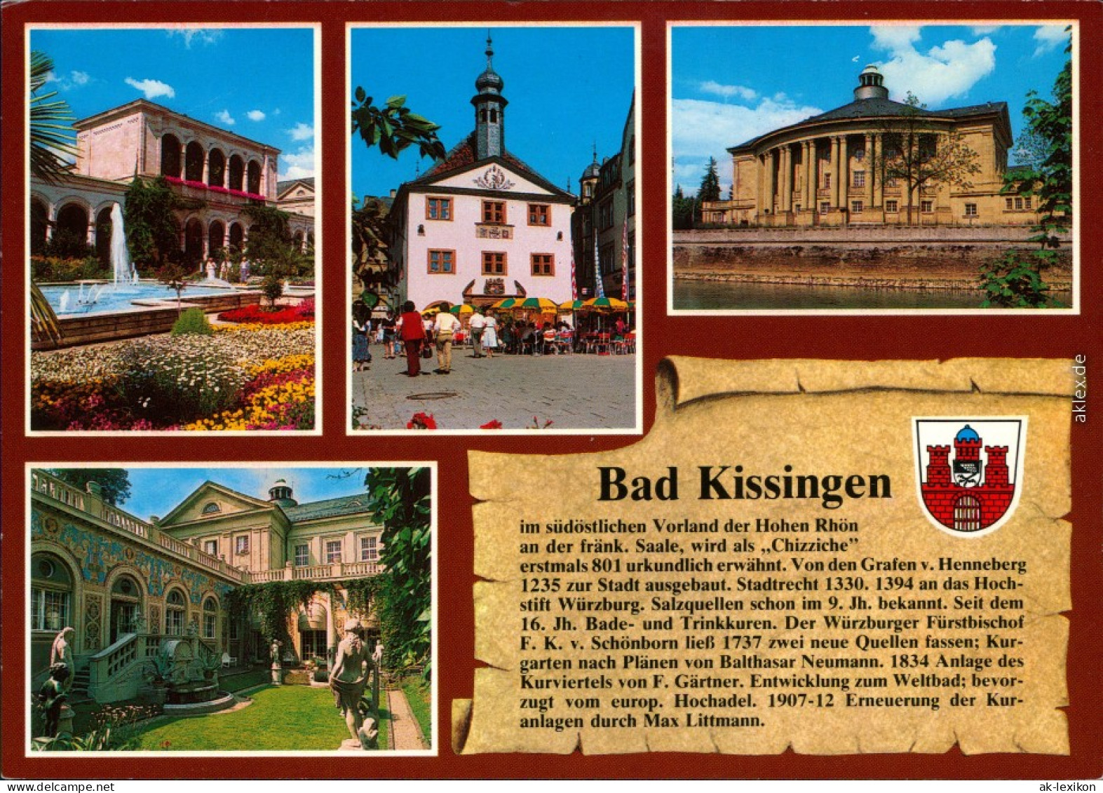 Ansichtskarte Bad Kissingen Arkadenbau, Rathaus, Regentenbau, Schmuckhof 1995 - Bad Kissingen