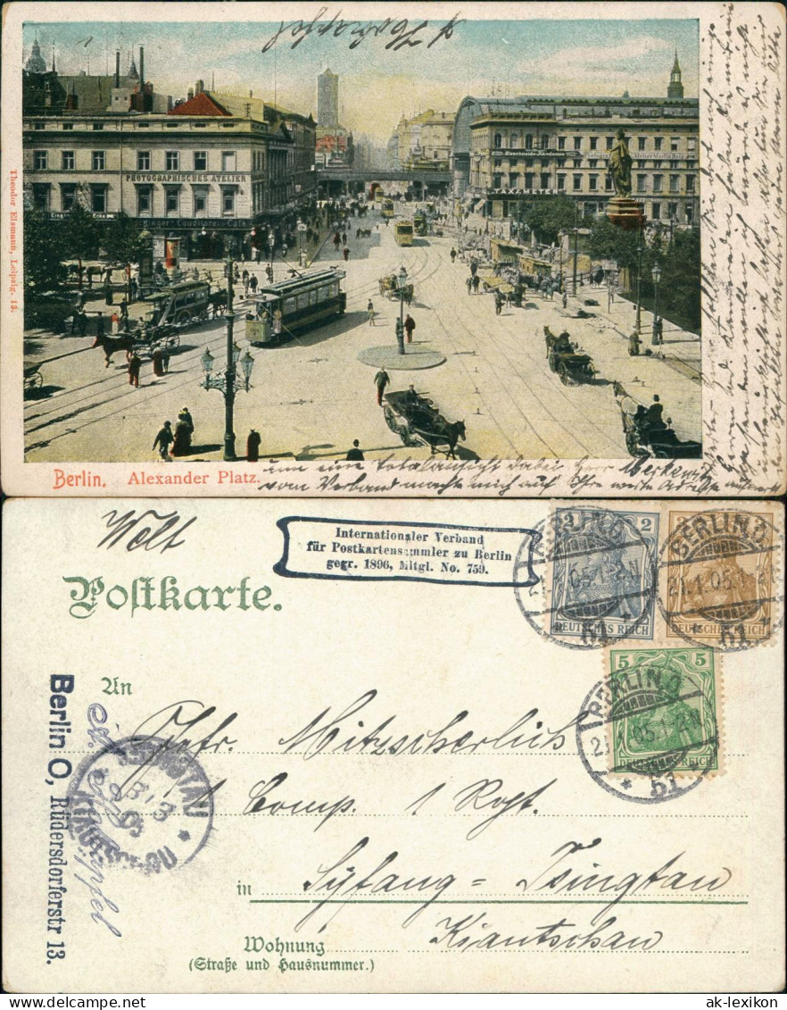 Ansichtskarte Mitte-Berlin Alexanderplatz - Stzraßenbahn 1905 - Mitte