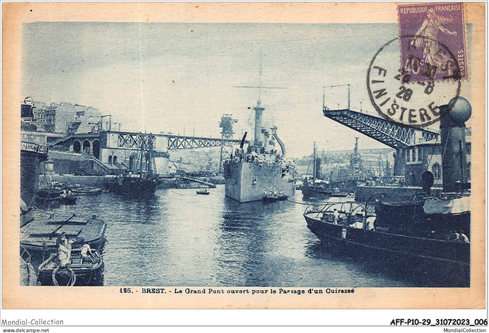 AFFP10-29-0798 - BREST - Le Grand Pont Ouvert Pour Le Passage D'un Cuirassé - Brest