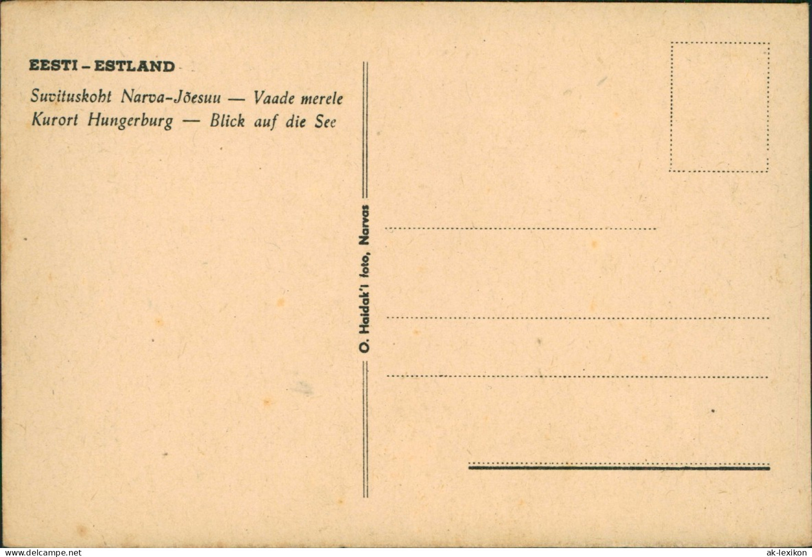 Postcard Narwa Narva Suvituskoht Narva-Jõesuu Meerblick Eesti 1926 - Estonie