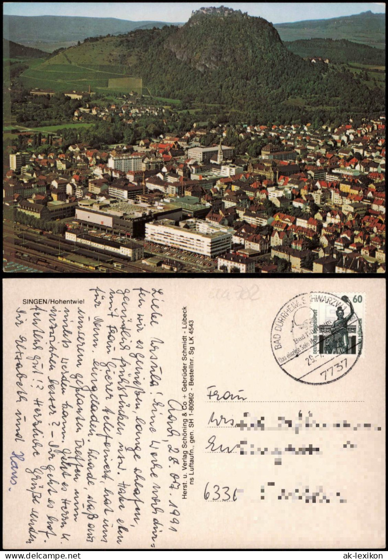 Ansichtskarte Singen (Hohentwiel) Panorama-Ansicht 1991 - Singen A. Hohentwiel
