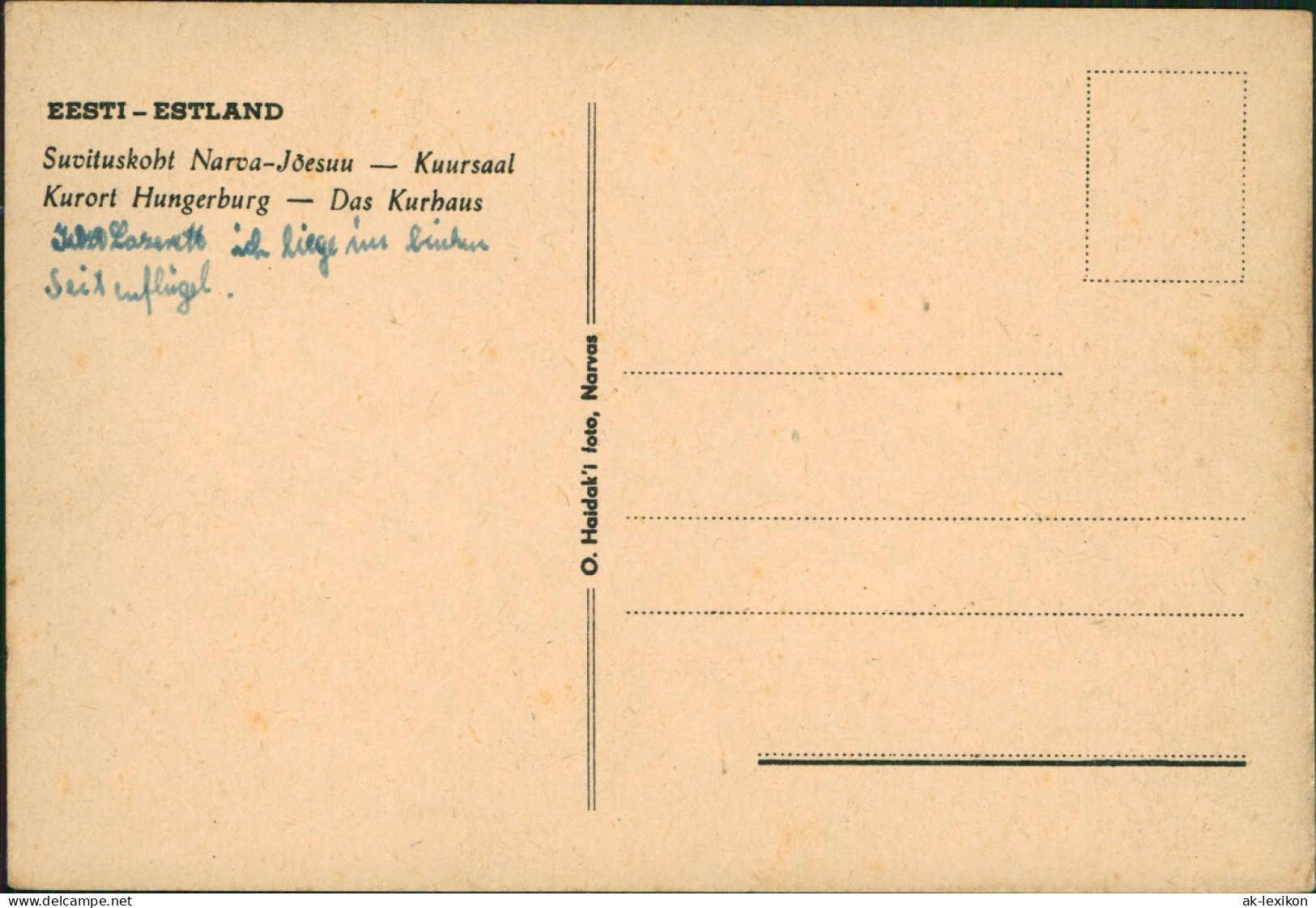 Postcard Narwa Narva Suvituskoht Narva-Jõesuu Kuursaal 1926 - Estonie