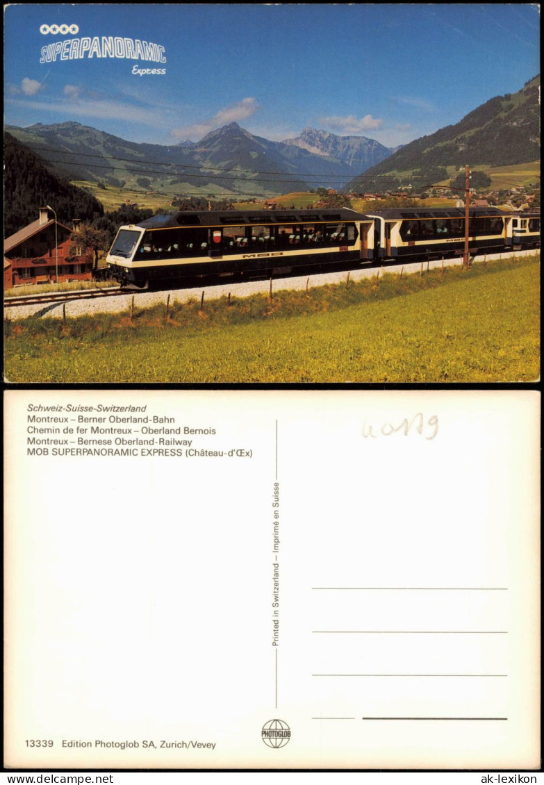 Eisenbahn Schweiz: SUPERPANORAMIC Express Montreux - Berner Oberland-Bahn 1980 - Trains
