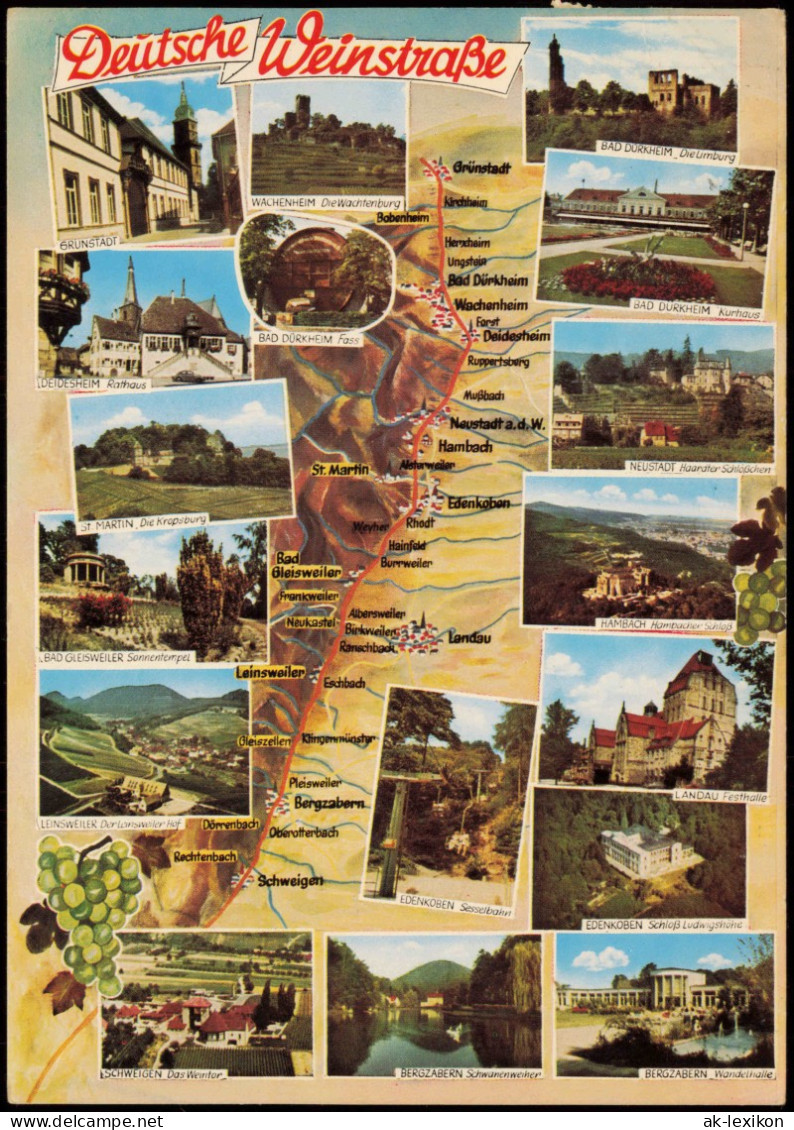 .Rheinland-Pfalz Deutsche Weinstraße, Verlauf & Diverse Ortschaften 1971/1970 - Autres & Non Classés